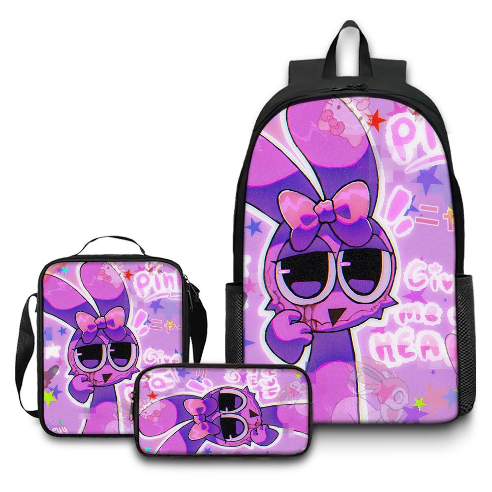 Rhythm Box Game Merchandise Schooltas Sprunki Cartoon Rugzak Lunchtas Etui Drie Delig Set