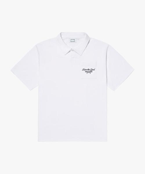 GOALSTUDIO Air Dry Stack Logo Polo Shirt-White