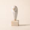 Resin Owl Sculpture Beige Creature Statue Heavy