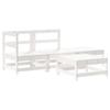 VidaXL Salon de Jardin 4 pcs, Canapés avec Repose-pied, Ensemble de Meubles avec Table Basse Patio Terrasse, Rustique, Blanc 3186495