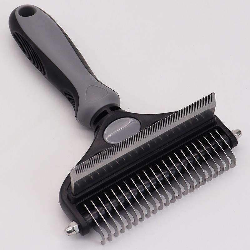 Dual-Headed Dog De-Shedding & Detangling Comb Tool