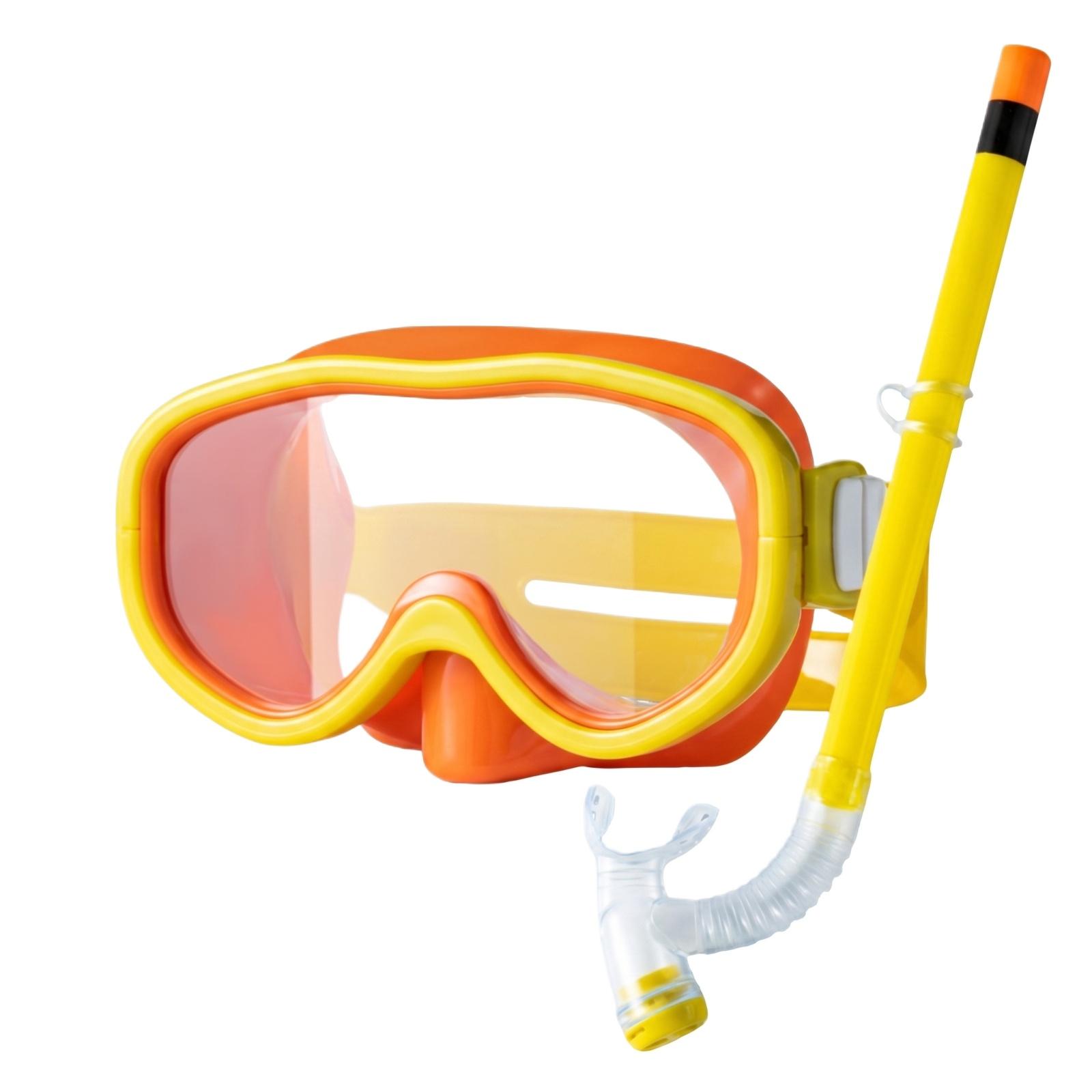 

Children s Diving Goggles Set, Breathing Tube Semi Dry Snorkeling Equipment One Size жовтий