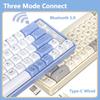 VAORLO 65 πλήκτρα Τριών λειτουργιών ασύρματο μηχανικό πληκτρολόγιο Bluetooth 5.0 Connect Type-C Wied 2.4G USB 0 Latency για συμβατό παιχνίδι Windows IOS
