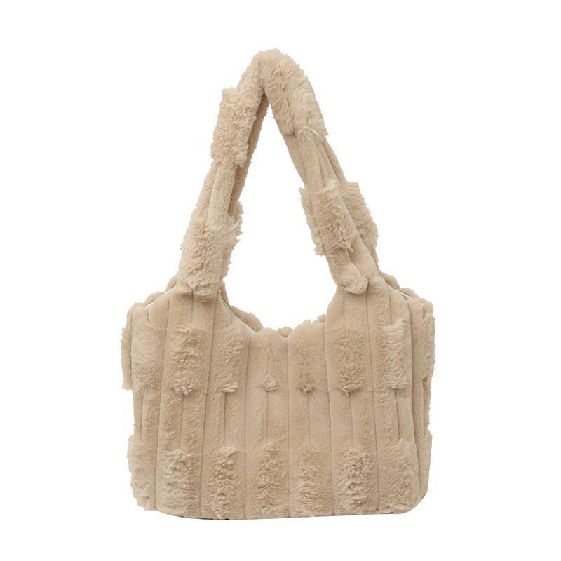 Korean Style Lazy Plush Bag Cute Fluffy Women's 2025 New Handbag Casual One-shoulder Tote