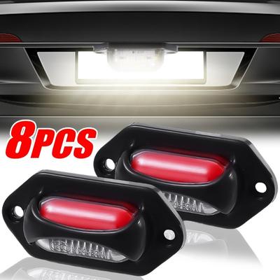 Auto-Kennzeichenleuchte 12V-24V LKW-Wohnmobil-Anhänger Signalleuchten Seitenlichter 8LED Zweifarbige Warnleuchte Umrissleuchten Montage