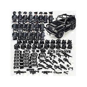 1 Set of Black Man Building Block Model Set City Police Model Building Block Set Children's Toys New