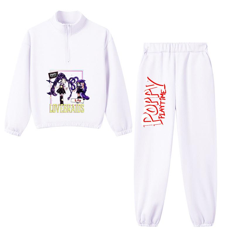 2pcs Kids Boys Girls Lily Lovebraids Printed Tracksuit Casual Long Sleeves Sweatshirt Top Trousers Sets 8Y белый