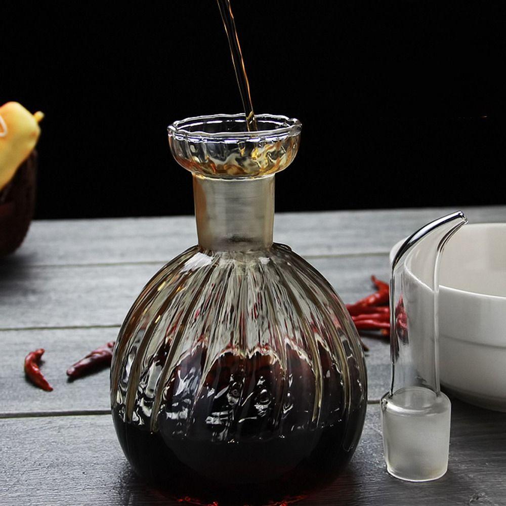 500/900ml Oil Dispenser Glass Condiment Container Non-drip Vinegar Bottle  BBQ
