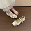 Ladies' Polka Dot Mary Jane Shoes, Women's Interior Height Increasing, Spring and Summer Bow Single Shoes with Skirt and Small Leather Shoes