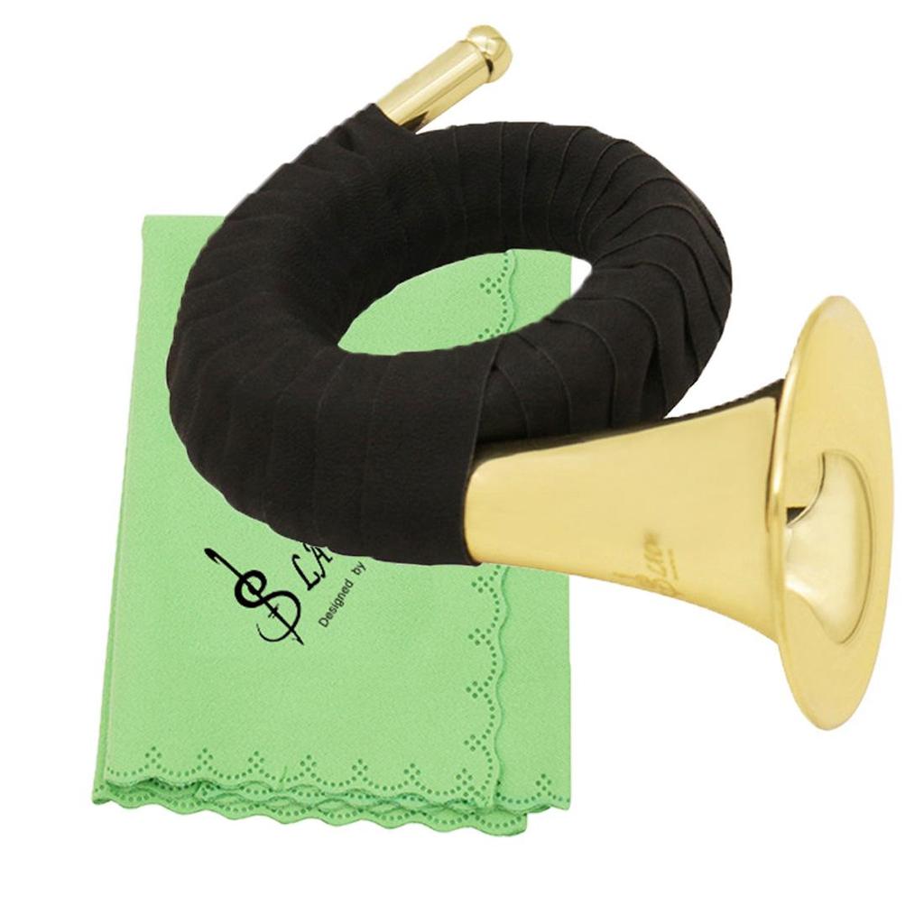 Brass B-flat French Horn Set: Gold Mini Horn with Stand