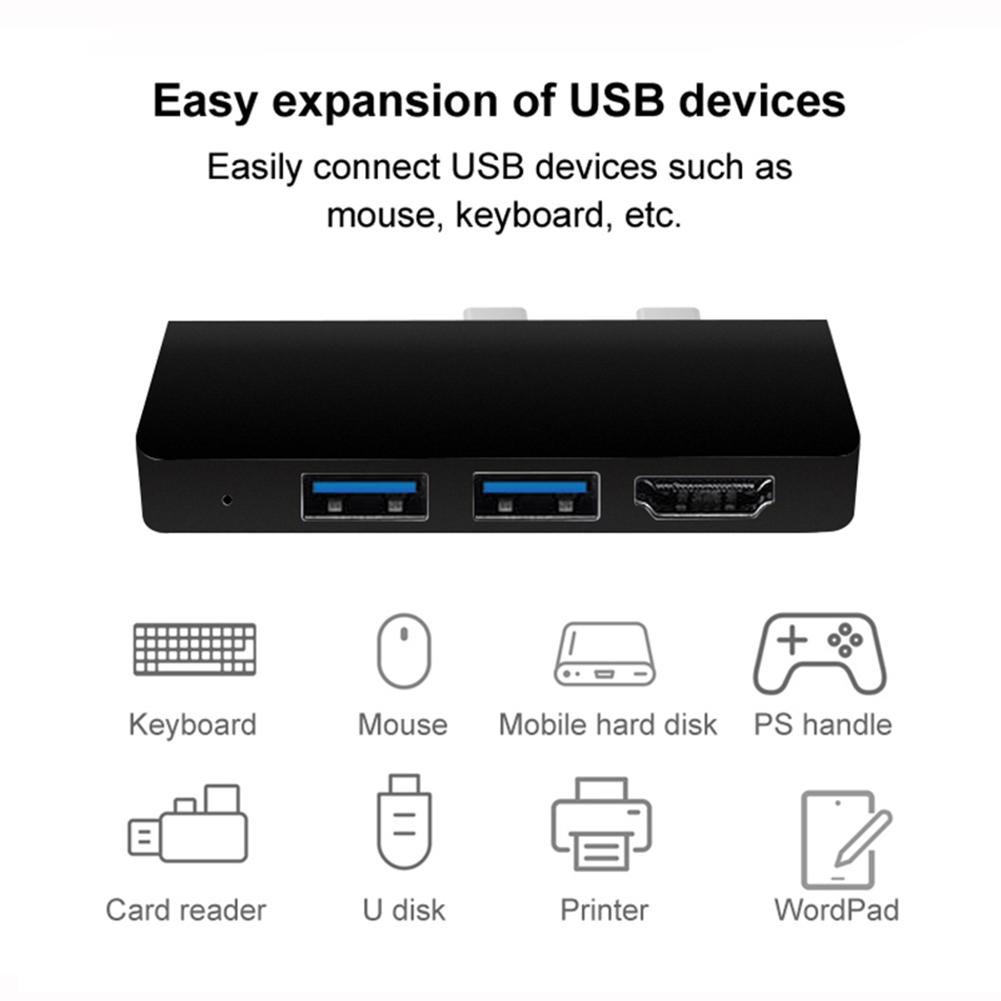 Dock Station Laptop PD Charger Type-C Type C Multi HUB 4K HDMI-compatible USB Hub Adapter High Speed for Microsoft Surface Pro 8