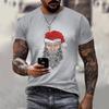 Cross-border Santa Claus Digital T-shirt Men's and Women's Large Size Fashion Short-sleeved Summer Cool Creative 3DT-shirt