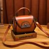 Retro Handbag for Women Korean Version  New Summer Oily Wax Leather Small Square Bag Fashionable and One Shoulder Crossbody