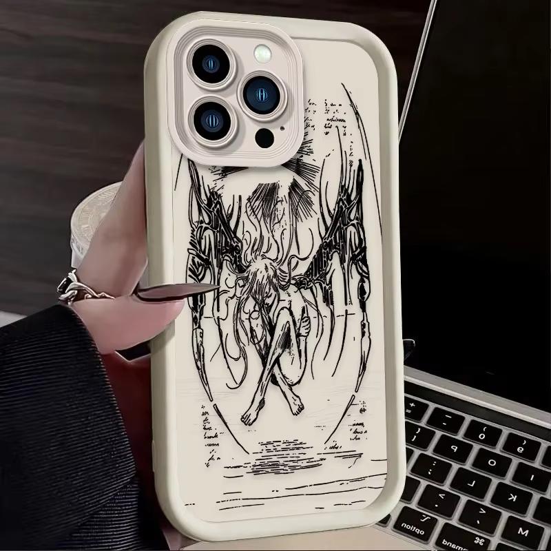 Retro Goddess Punk Angel Phone Case For iPhone 17 Air 16 e 15 14 13 12 11 Pro Max Plus Mini SE 2020 2022 Funda Coque