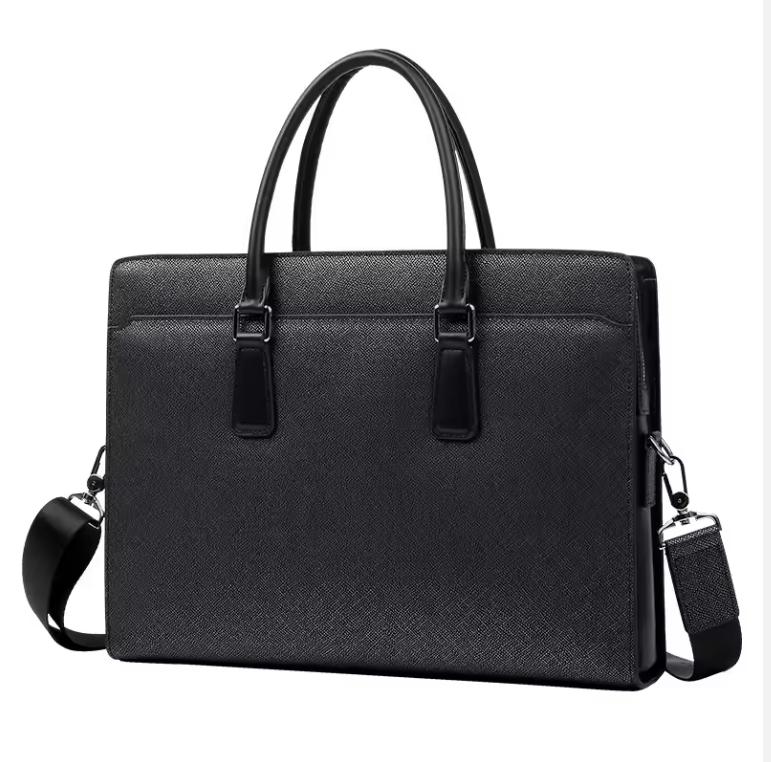 New Genuine Messenger Bag Men Leather Handbag Business Fashion Anti-theft Password Lock Bag High-end Feel 14inch Men's Briefcase