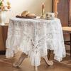 Weiße Spitze Floral Runde Tischdecke - Weihnachtsfeiertags-Küchen- & Esszimmer-Dekor, Strapazierfähiges Polyestergewebe mit filigranem floralem Muster
