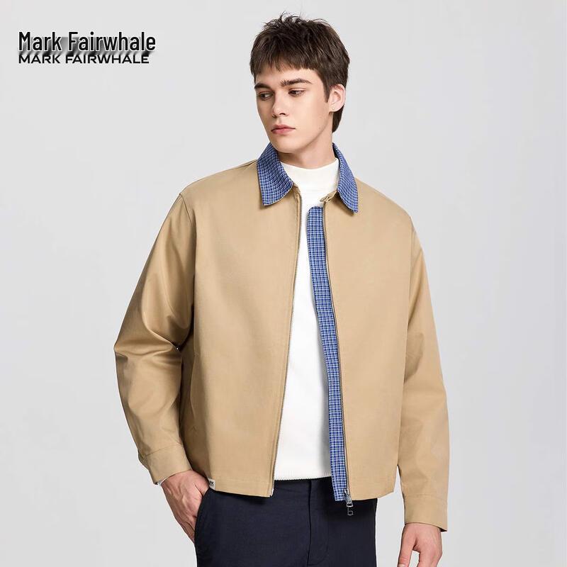 

Mark Fairwhale Men s Faux Two-Piece Plaid Patchwork Casual Jacket XL