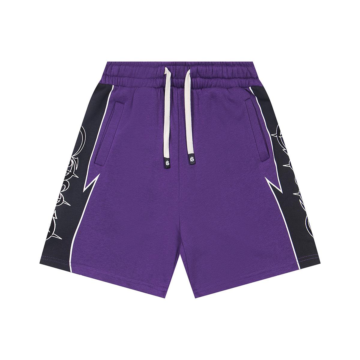 

Gothic Tribal Print Color Block Sweat Shorts Unisex Streetwear Multi-Color Casual Shorts XL