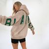 Unisex Oversized Hoodie mit großem Buchstaben-Print, lässiger Pullover mit langen Ärmeln, Kapuzenpullover
