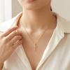 Elegant French Vintage Cross Necklace with Zircon for Women, Gold Plated Baroque Crucifix Thin Link Chain Religious Gift
