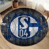 FC Schalke 04 Round Area Rug,Carpet Rug for Living Room Bedroom Sofa Playroom Decor,Non-slip Floor Mat