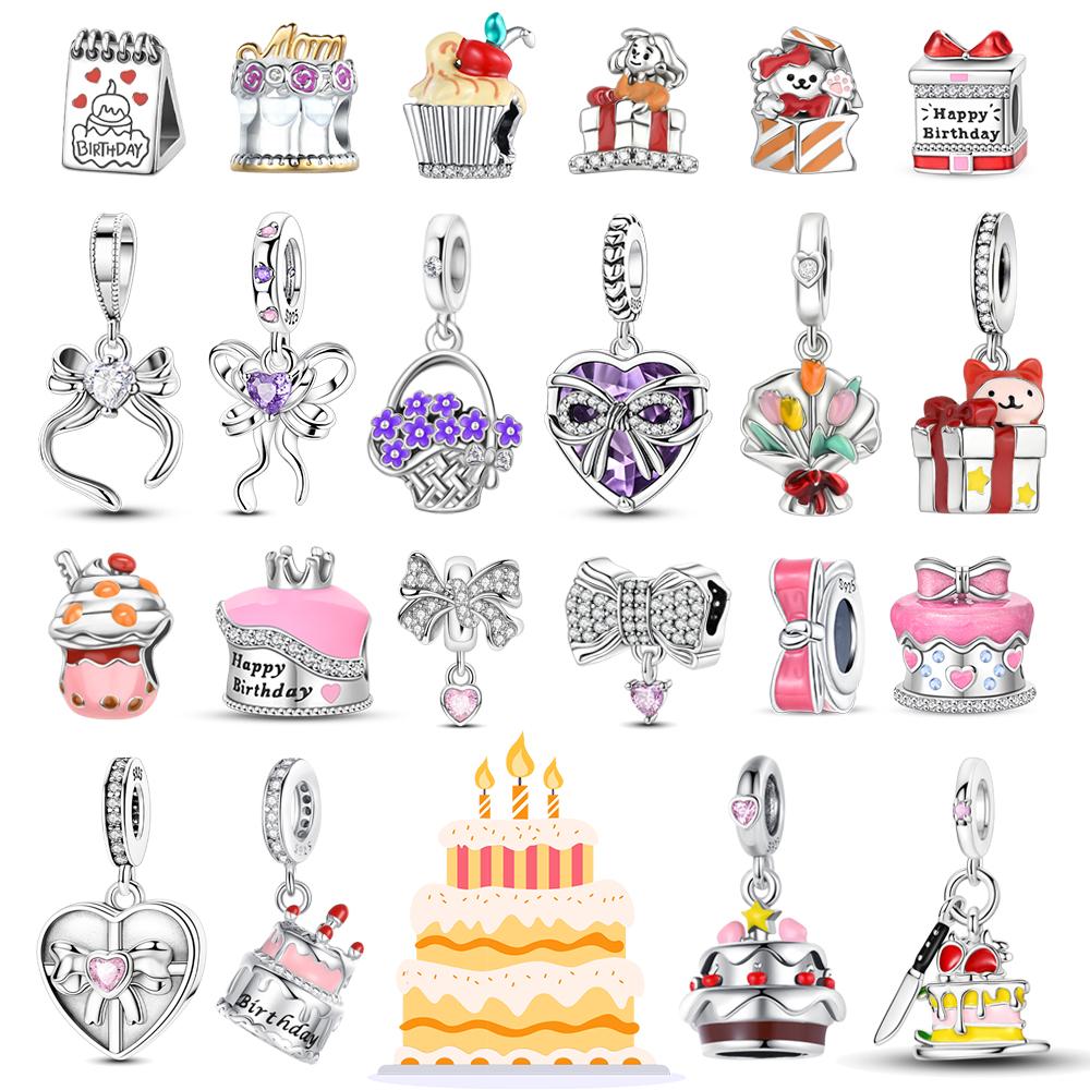 Happy Birthday Copper Bouquet Gift Cake Bow String Decoration Fit Diy Bracelet Necklace Premium Party Gifts