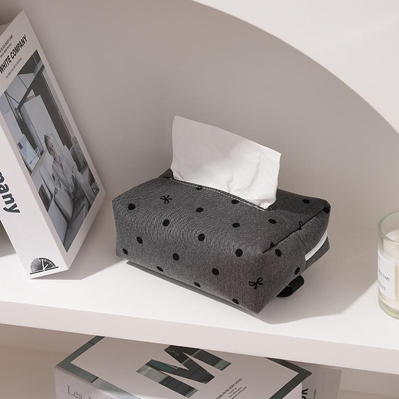 Creative Polka Dot Tissue Box With Polyester Fabric For Home Decor And Office Use