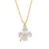 Women's Zirconia Four-Leaf Clover Pendant Necklace: Stylish, Versatile, and Luxurious Floral Accessory
