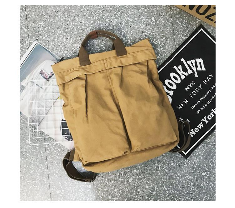 Literary Canvas Backpack Women Korean Fashion Student School Bag Large Capacity Travel Backpack