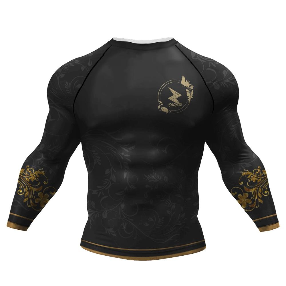 Cody Lundin Tattoo Uomo Palestra Compression Tshirt Maschile Sublimazione Manica Lunga Rashguard BJJ Jiu Jitsu Boxe Maglia Personalizzata