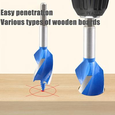 6-Piece Impact Wood Drill Bit,Auger Drill Bit Set for Wood,with Hex Shank Quick Change for Hardwood and Softwood,Plastic,etc