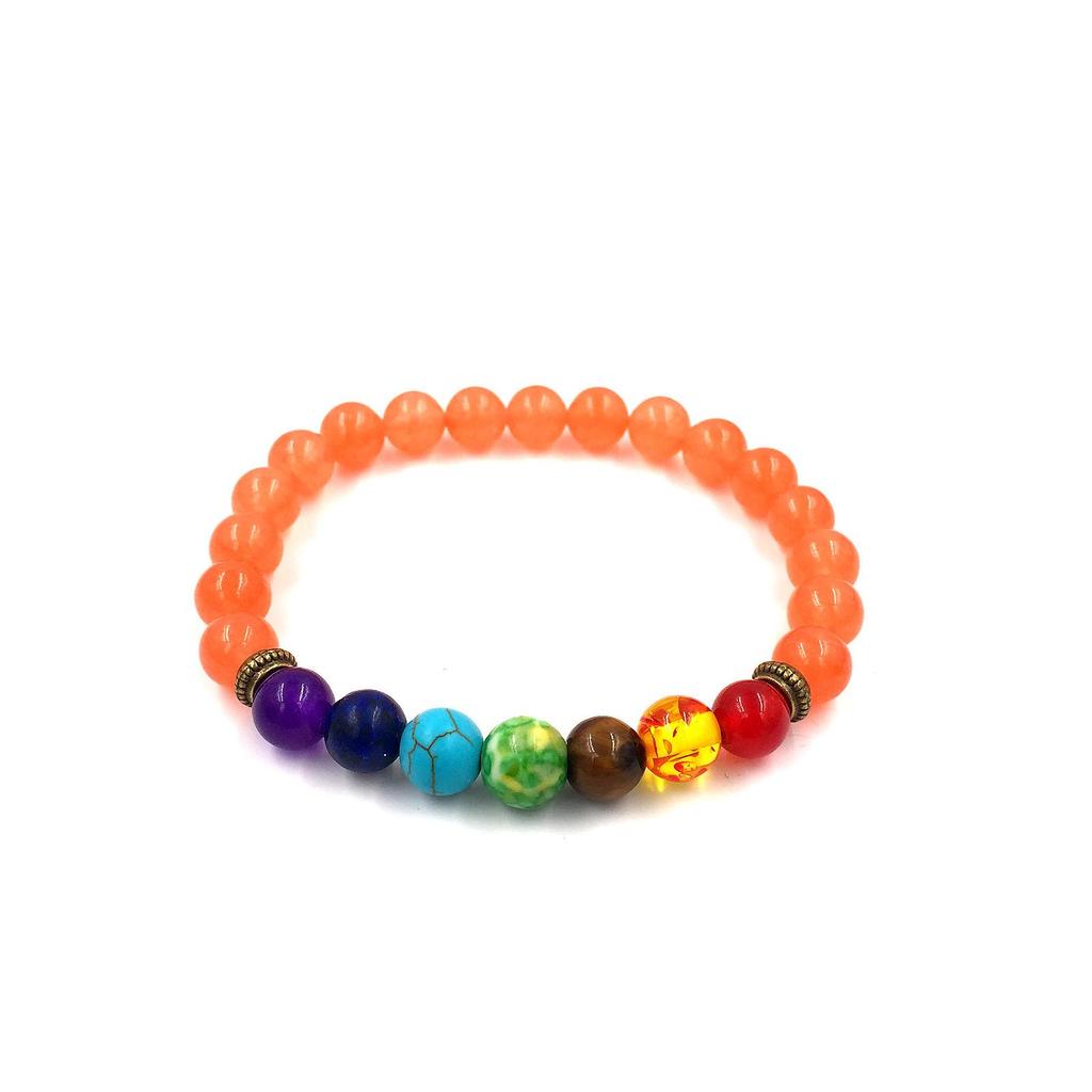 Galaxy Solar System Bracelet: Natural Stone Beads with Eight Planet Charms for Women