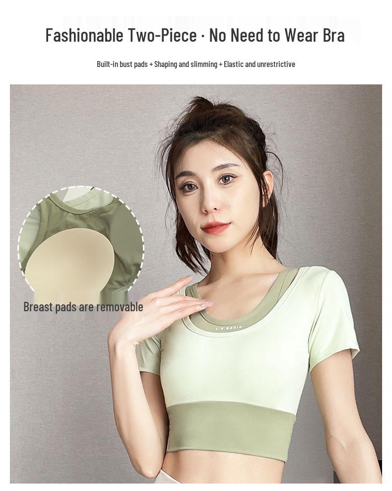 Women's Summer 2025 Running Set: Quick-Dry Fashion Gym Outfit with Yoga Shorts and Short Sleeve Top