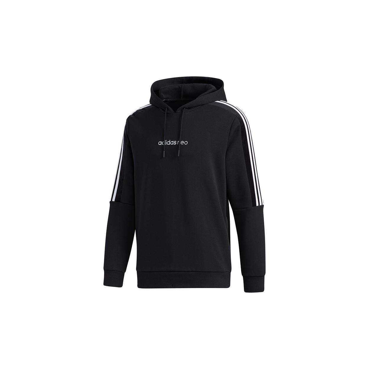 adidas neo M Cs Velour Hdy Sports hooded Long Sleeves Pullover Black Men s GK8766 M