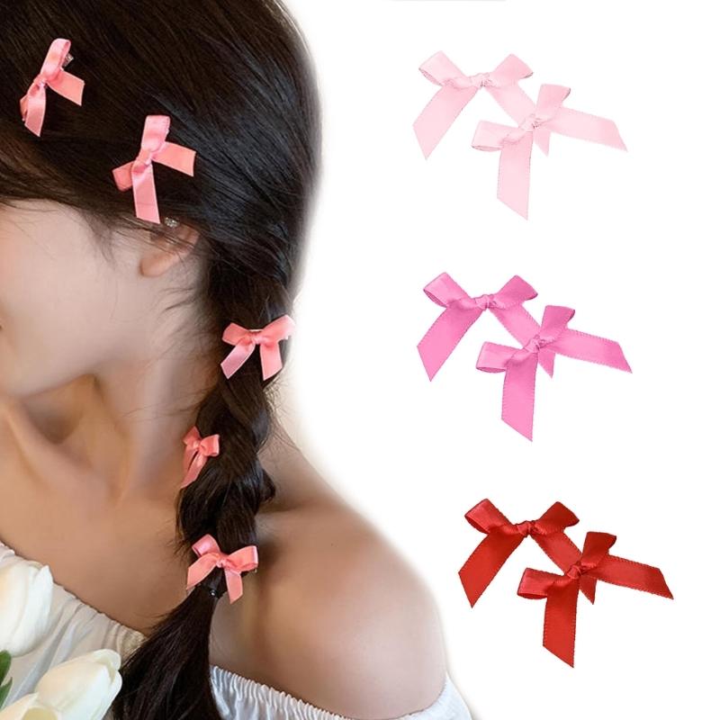 1 para spinek do włosów z kokardą Stylowe spinki do włosów dla dziewczynki Klips do włosów z boku Modne nakrycie głowy Akcesoria do włosów dla kobiet Pani