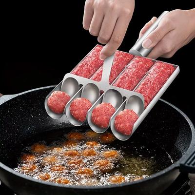 Juego de albóndigas antiadherentes de fácil liberación - Cuchara manual para preparar albóndigas de pescado sin esfuerzo - Herramienta de cocina ideal para cocinar en casa