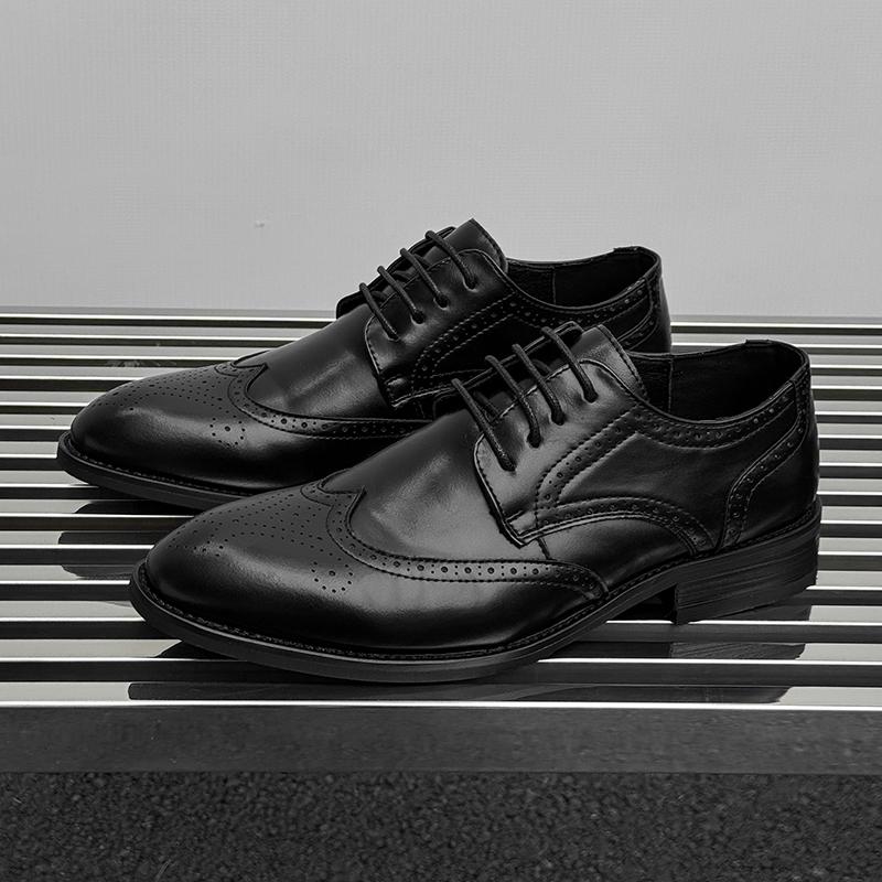 Fashion 2025 Stylish Lace-Up for Men Business Shoes Leather Mens Casual Flats All-match for Men Oxfords Shoes New Men's Walking Shoes