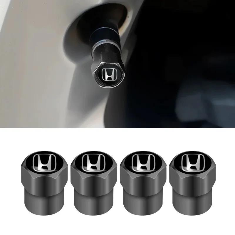 4 Pcs For Honda Civic Accord Crider City XRV CRV HRV Inspire Fit Odyssey Envix Metal Car Wheel Tire Valve Caps Stem Case Covers YNGHK1
