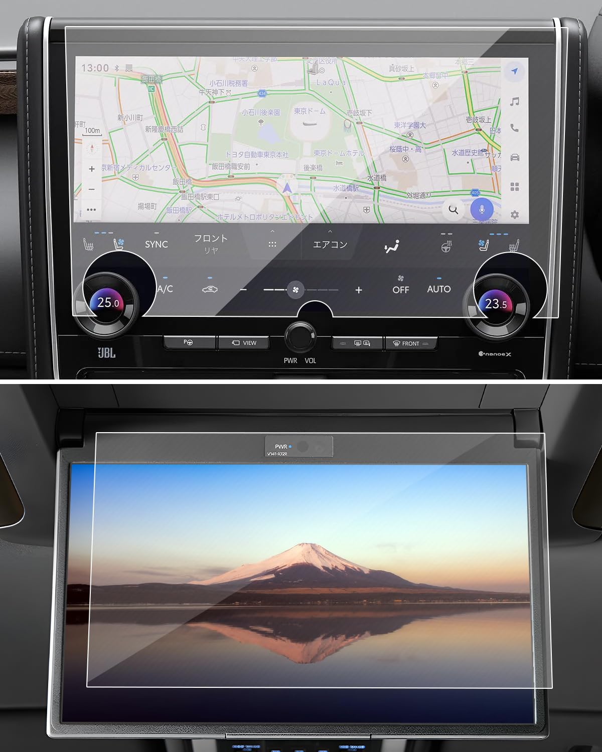 

SXCY Набор новых защитных стекол для Toyota Alphard 40 серии / Vellfire 40 для навигации и задних сидений, защитное стекло для заднего стекла, защита от отпечатков пальцев и царапин, легко наклеивается