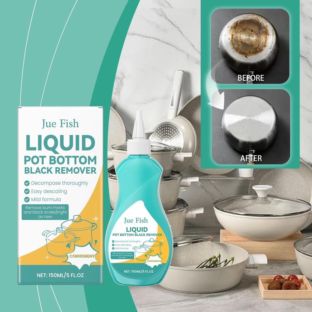 Pot and Pan Cleaner Pot and Pan Bottom Grease Cleaner Degreasing and Descaling Cleaning and Polishing Anti-rust Cleaning Solution