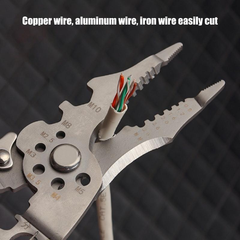 Crimper Cable Cutter Adjustable Automatic Wire Stripper Multifunctional Stripping Crimping Pliers Terminal Hand Tool
