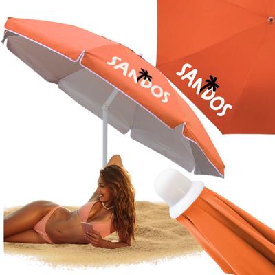 Guarda-sol de praia cor de coral com proteção UV