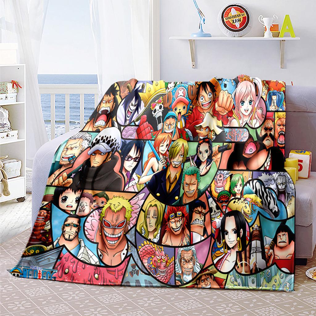 Starring the classic Japanese cartoon ONE PIECE Monkey D. Luffy blanket soft home furnishing nap decoration four seasons warm Sherpa blanket U6