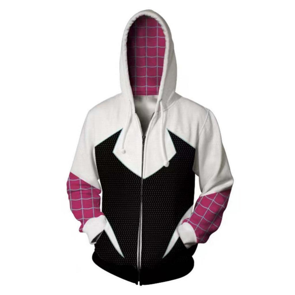 Casual Loose Fit Long Sleeve Hooded Jacket with Front Pocket and Printed Design Suitable for Men and Women Lightweight Zip Up Sweatshirt