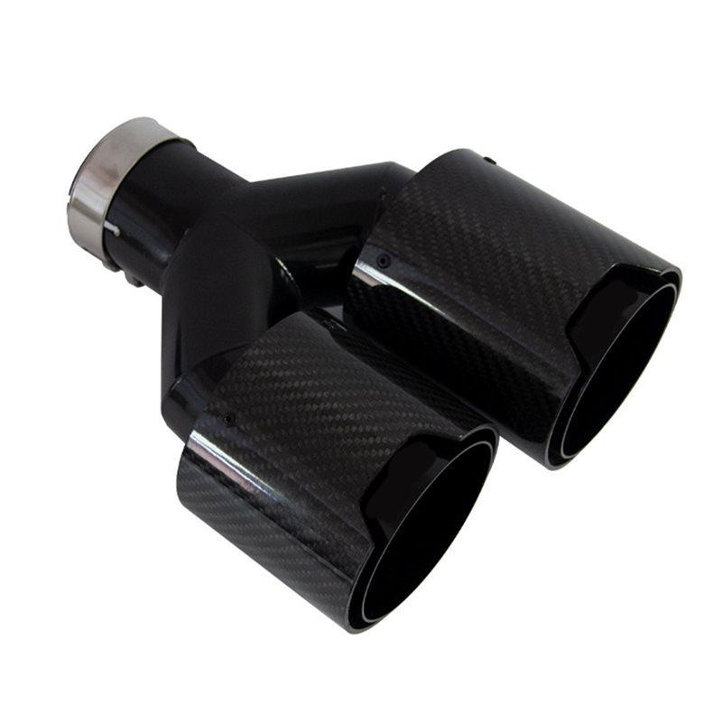 Car Exhaust Pipe Muffler Tip Y Shape Double Exit Carbon Fiber Nozzle Decoration Stainless For BMW Series B