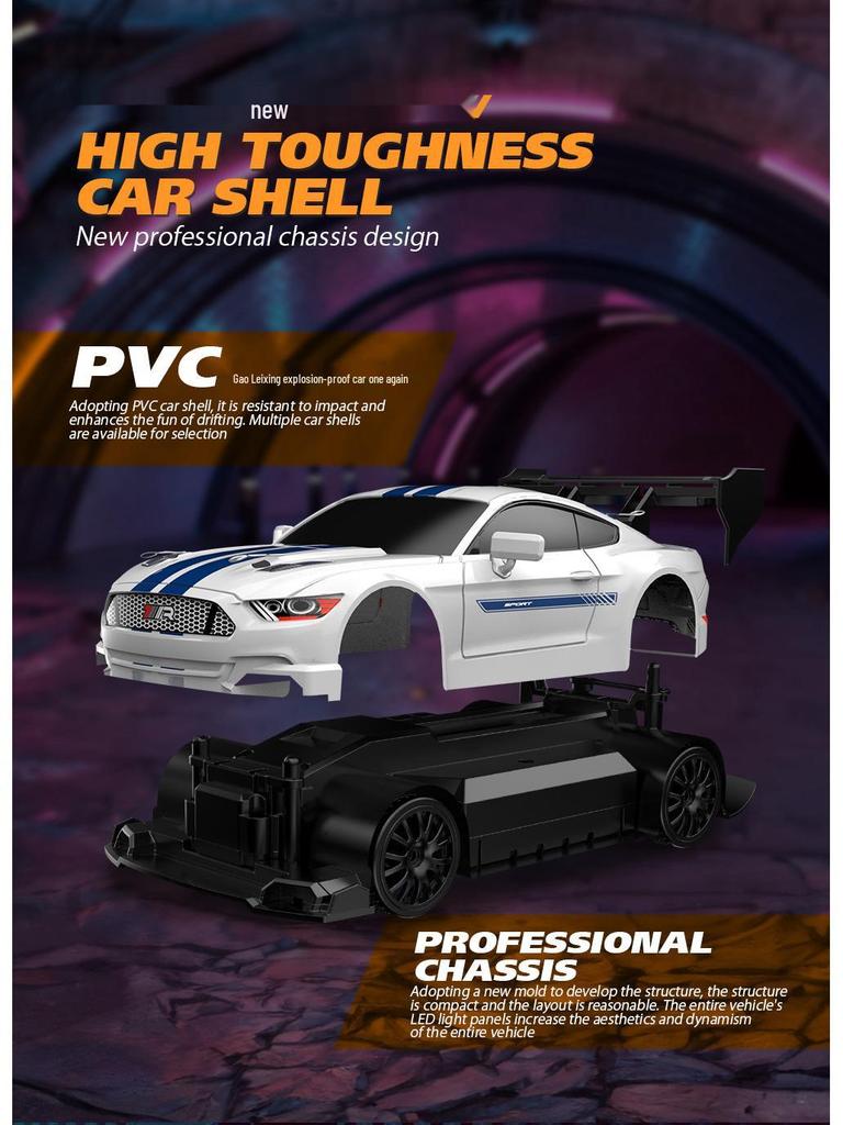 1/24 AE86 RC Drift Car with Lights: High-Speed, Four-Wheel Drive, Rechargeable Mini GTR for Boys