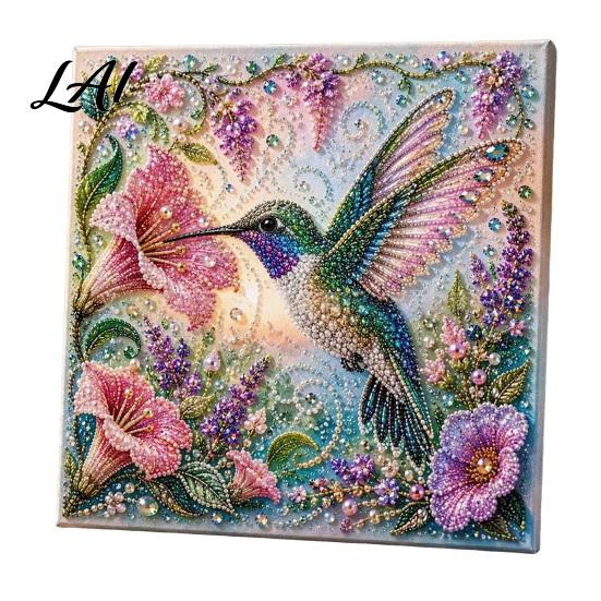 Animal Faux Pearl Painting DIY Kit Art Kit Cute Decorative Supplies 3D Flowers Crafting for Adults Home Wall Decor