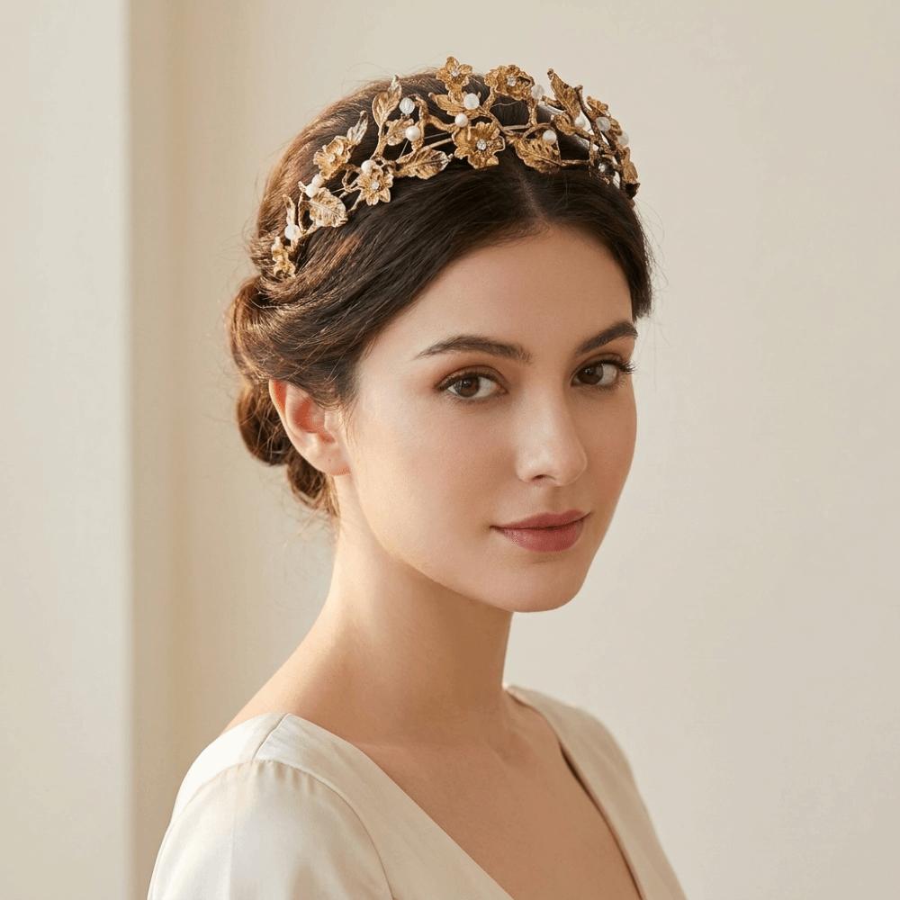 Sparkling Pearl Headpiece Zinc Zinc Alloy Wedding Tiaras Vintage Prom Diadem Wedding