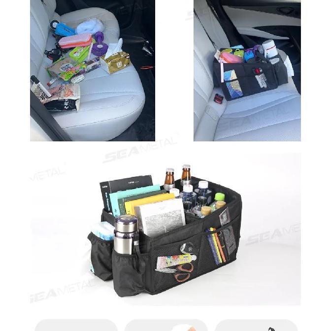 SEAMETAL Car Seat  Organizer Large Capacity Rear Seat Storage Bag for Outdoor Food Drink Collector Camping Activities Accessory