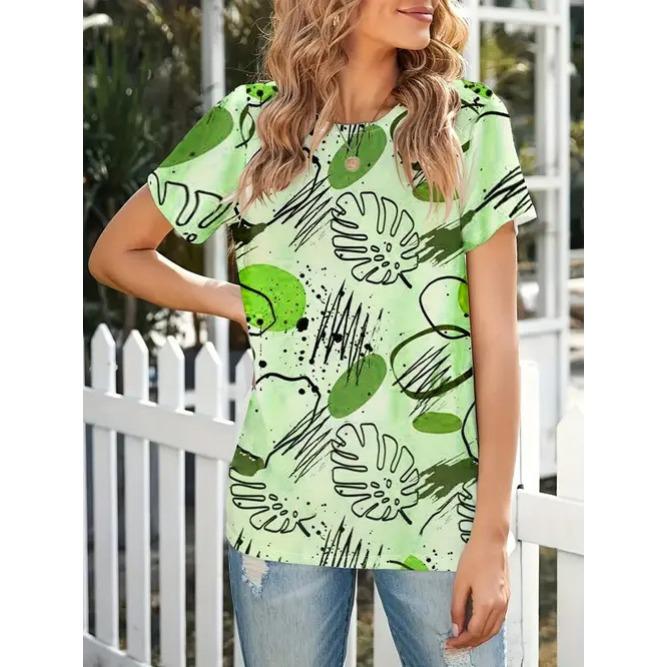 Sommer Rundhals Blumen Schmetterling Muster 3D Druck Top Modische Lässige Kurzarm Damen T-Shirts